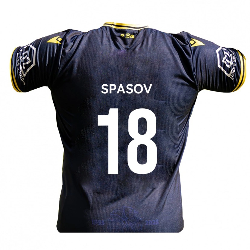 Danxen Dětské Slavi Spasov #18 Tmavě Modrá Žlutá Domů Hráčské Dresy 2025/26 Dres