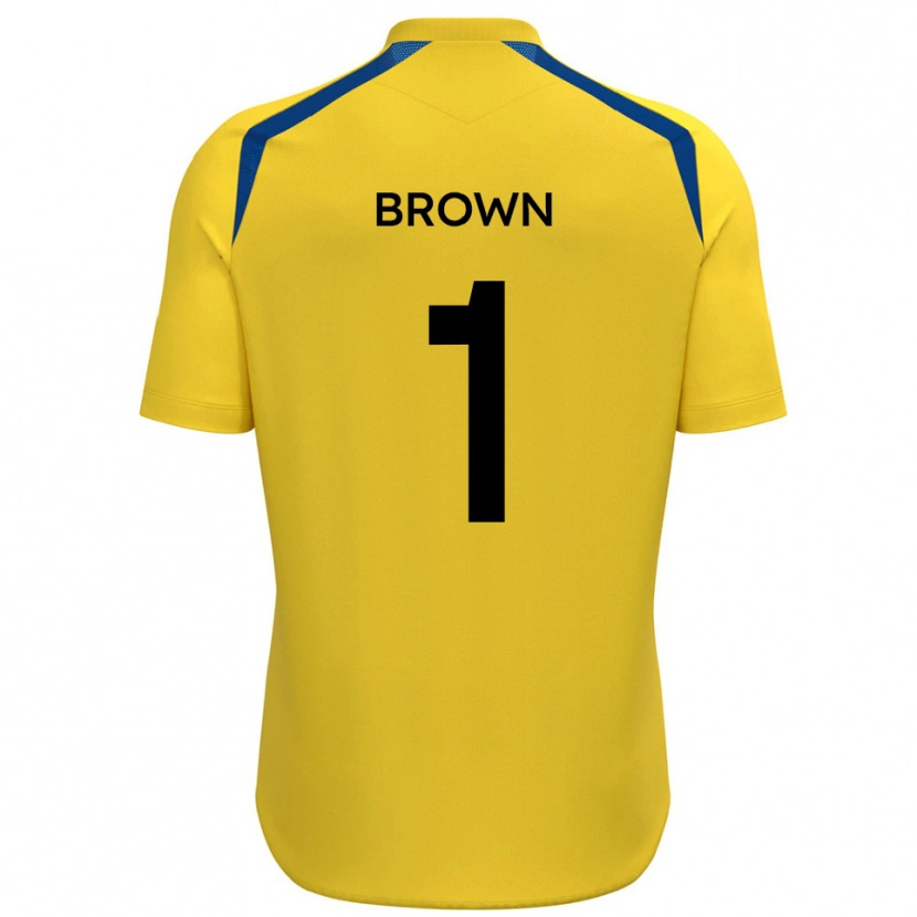 Danxen Dětské Rory Brown #1 Žlutá Modrá Domů Hráčské Dresy 2025/26 Dres