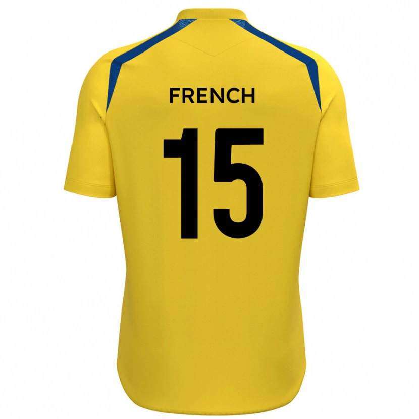 Danxen Dětské Tyler French #15 Žlutá Modrá Domů Hráčské Dresy 2025/26 Dres