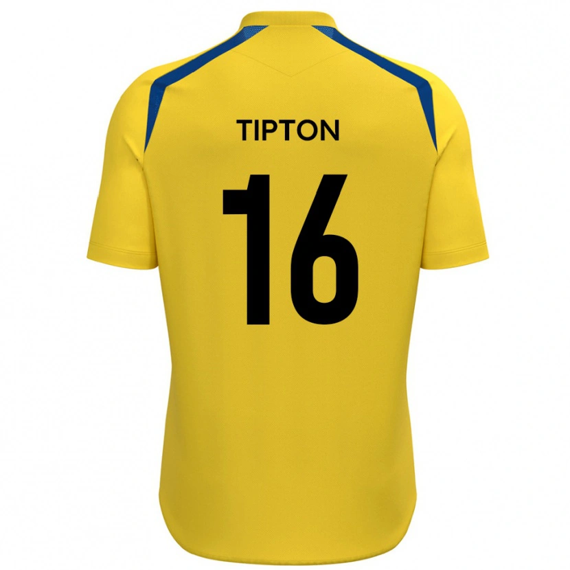 Danxen Dětské Ollie Tipton #16 Žlutá Modrá Domů Hráčské Dresy 2025/26 Dres