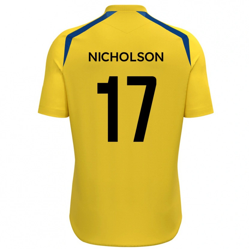 Danxen Dětské Brad Nicholson #17 Žlutá Modrá Domů Hráčské Dresy 2025/26 Dres
