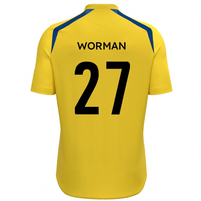 Danxen Dětské Ben Worman #27 Žlutá Modrá Domů Hráčské Dresy 2025/26 Dres