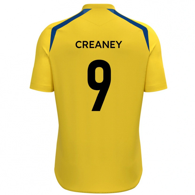 Danxen Dětské Dan Creaney #9 Žlutá Modrá Domů Hráčské Dresy 2025/26 Dres