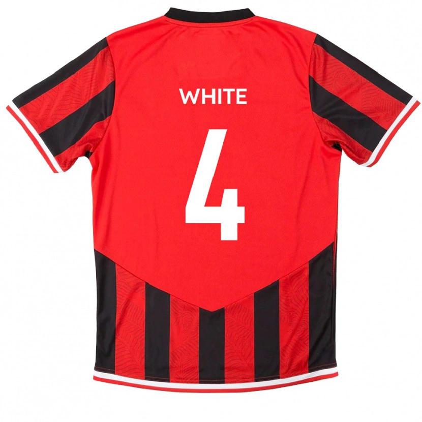Danxen Dětské Tom White #4 Červená Černá Domů Hráčské Dresy 2025/26 Dres