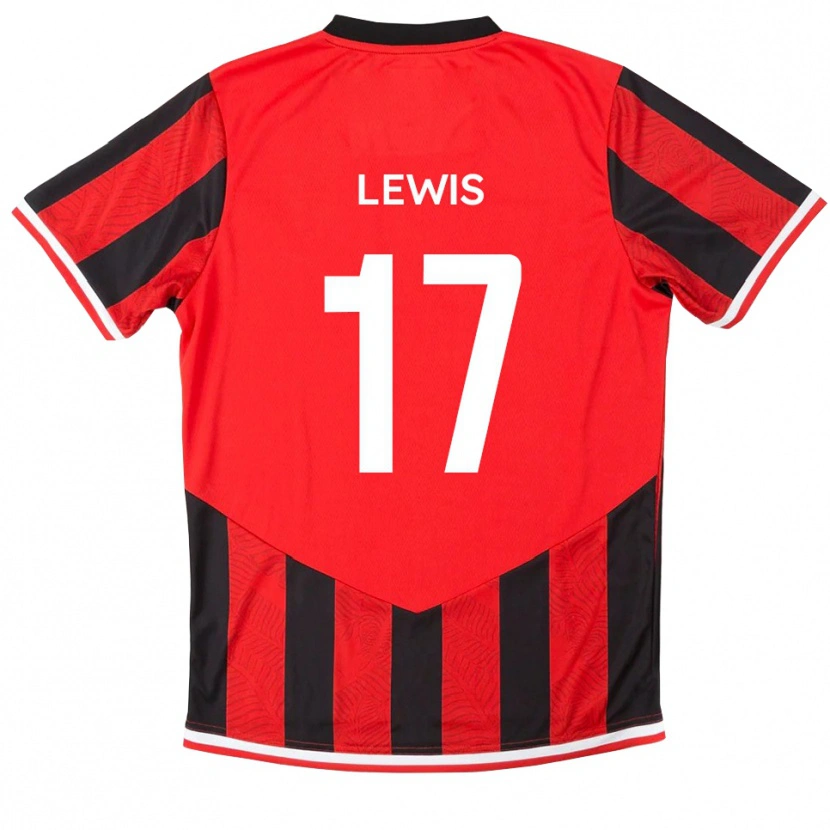 Danxen Dětské Paul Lewis #17 Červená Černá Domů Hráčské Dresy 2025/26 Dres