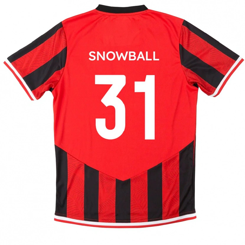 Danxen Dětské Nathan Snowball #31 Červená Černá Domů Hráčské Dresy 2025/26 Dres