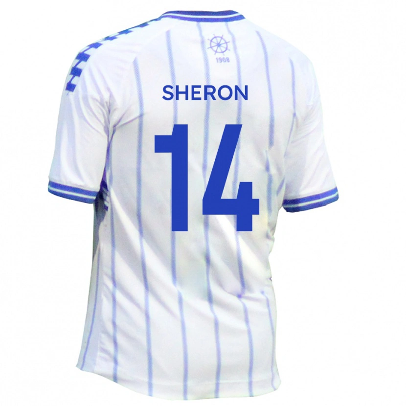 Danxen Dětské Nathan Sheron #14 Bílá Modrá Domů Hráčské Dresy 2025/26 Dres