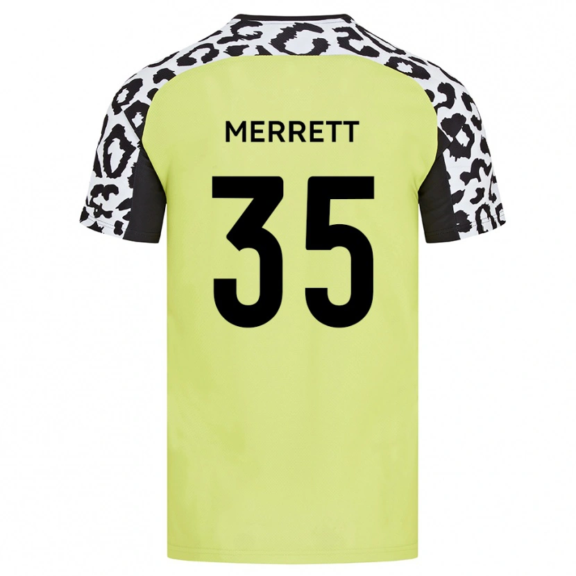 Danxen Dětské William Merrett #35 Fluorescenční Žlutá Domů Hráčské Dresy 2025/26 Dres