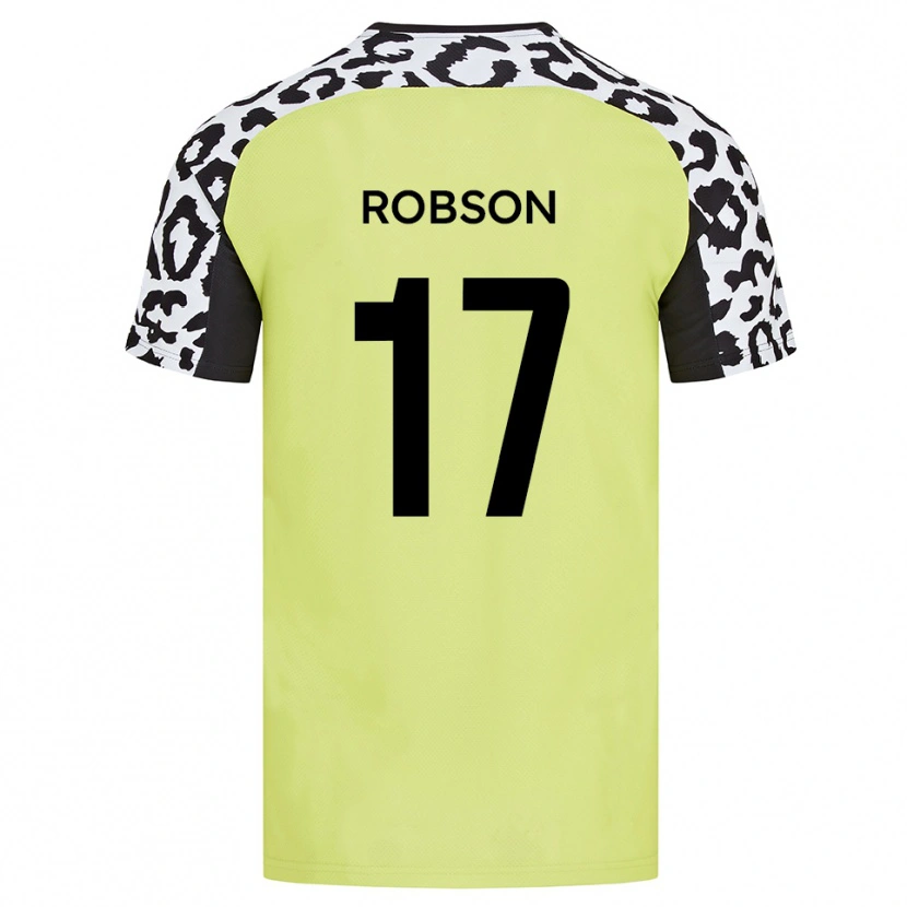 Danxen Dětské Jamie Robson #17 Fluorescenční Žlutá Domů Hráčské Dresy 2025/26 Dres