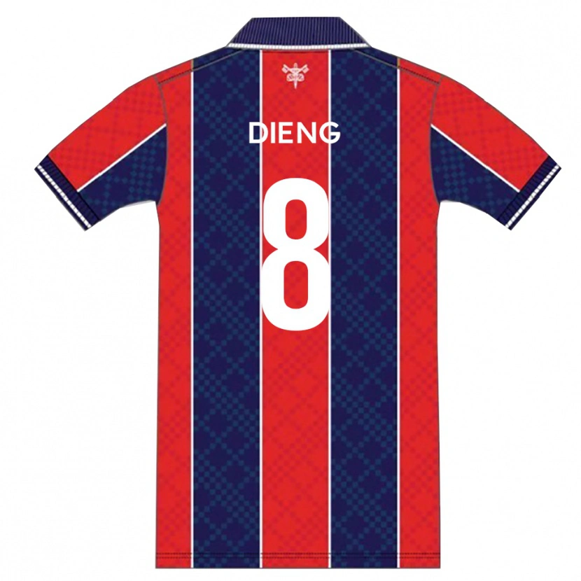 Danxen Dětské Timothée Dieng #8 Červená Tmavě Modrá Domů Hráčské Dresy 2025/26 Dres