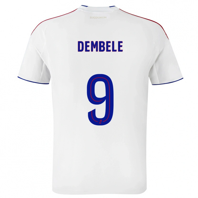Danxen Dětské Moussa Dembele #9 Bílá Červená Domů Hráčské Dresy 2025/26 Dres