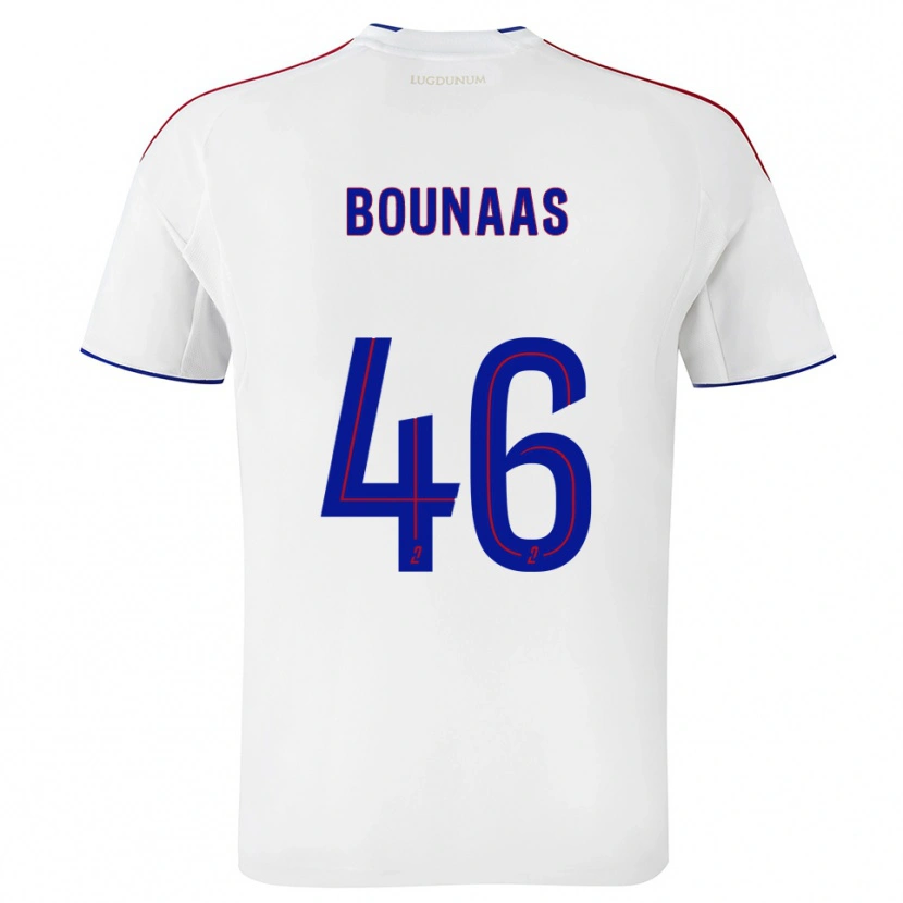 Danxen Dětské Idris Bounaas #46 Bílá Červená Domů Hráčské Dresy 2025/26 Dres