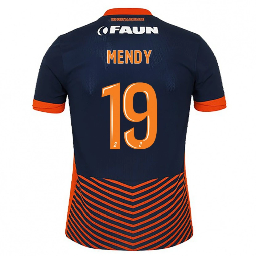 Danxen Dětské Alexandre Mendy #19 Půlnoční Modrá Oranžová Domů Hráčské Dresy 2025/26 Dres
