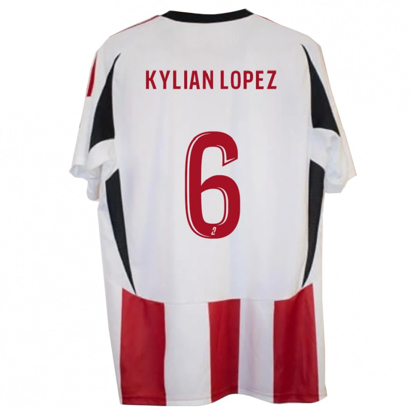Danxen Dětské Kylian Lopez #6 Červená Modrá Domů Hráčské Dresy 2025/26 Dres