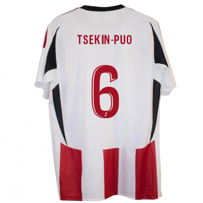 Danxen Dětské Lenny Tsekin-Puo #6 Červená Modrá Domů Hráčské Dresy 2025/26 Dres