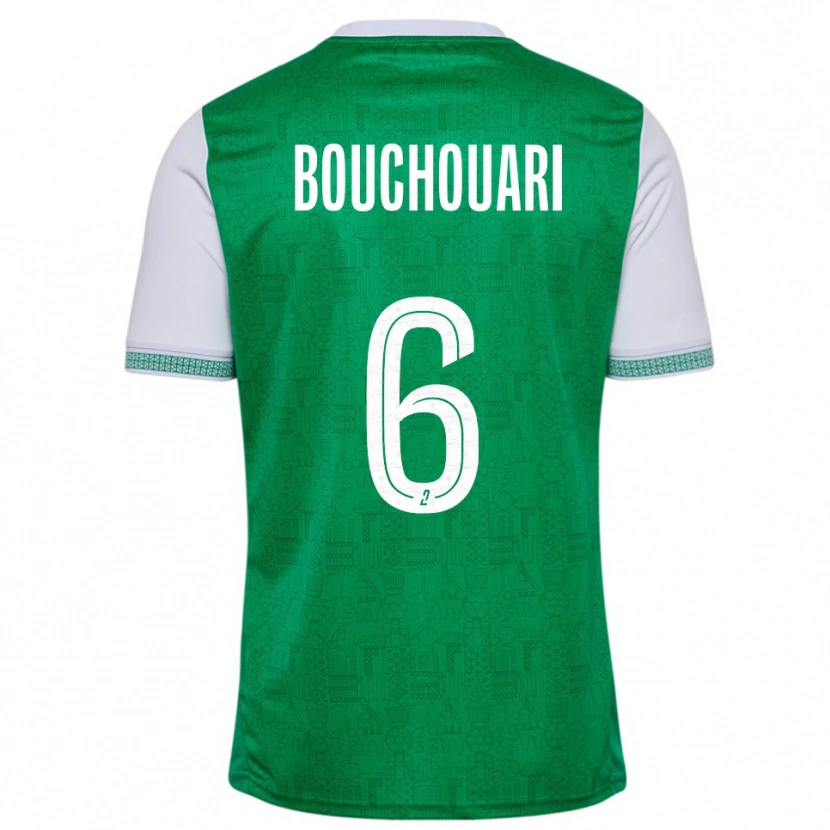 Danxen Dětské Benjamin Bouchouari #6 Zelená Bílá Domů Hráčské Dresy 2025/26 Dres