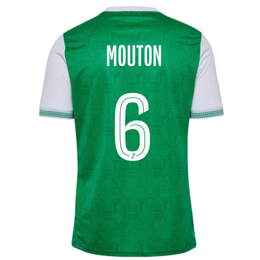 Danxen Dětské Jules Mouton #6 Zelená Bílá Domů Hráčské Dresy 2025/26 Dres