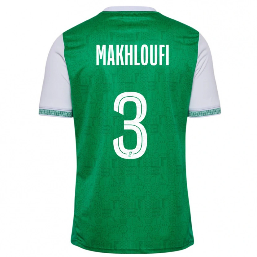 Danxen Dětské Maedine Makhloufi #3 Zelená Bílá Domů Hráčské Dresy 2025/26 Dres