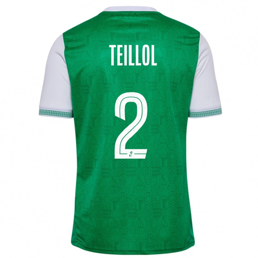 Danxen Dětské Tom Teillol #2 Zelená Bílá Domů Hráčské Dresy 2025/26 Dres