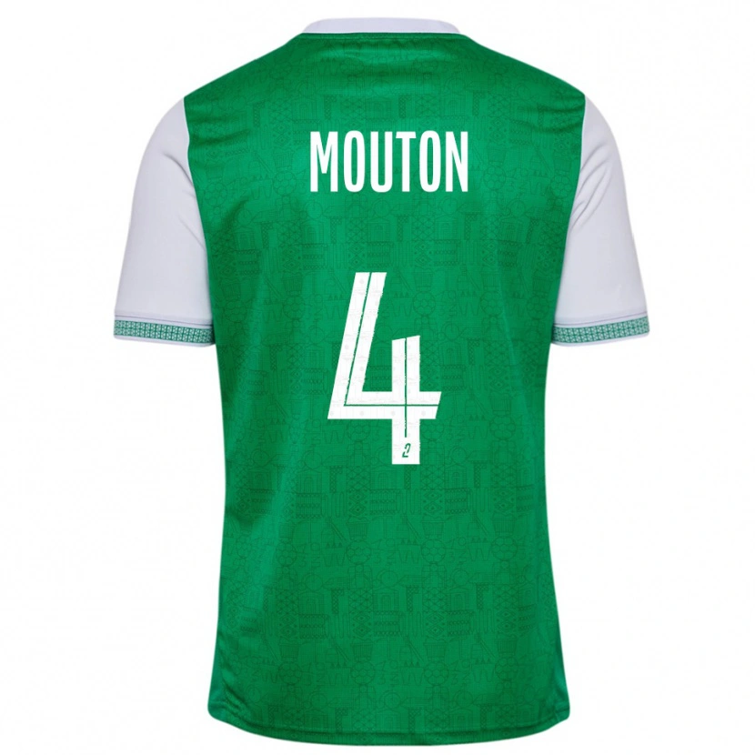 Danxen Dětské Nathan Mouton #4 Zelená Bílá Domů Hráčské Dresy 2025/26 Dres