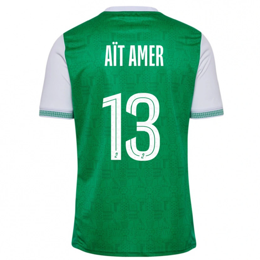 Danxen Dětské Rayan Aït Amer #13 Zelená Bílá Domů Hráčské Dresy 2025/26 Dres