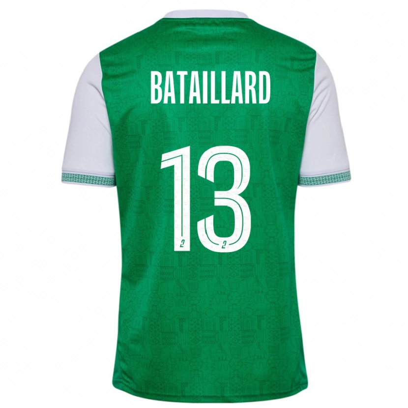 Danxen Dětské Faustine Bataillard #13 Zelená Bílá Domů Hráčské Dresy 2025/26 Dres