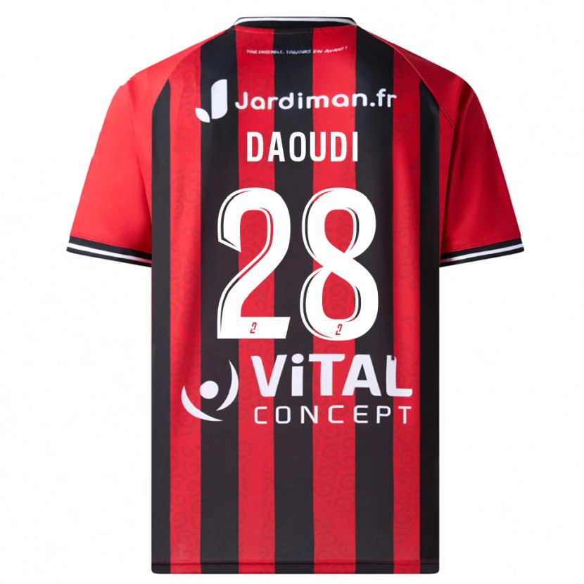 Danxen Dětské Sana Daoudi #28 Červená Černá Domů Hráčské Dresy 2025/26 Dres