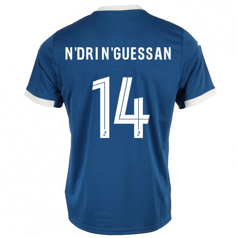 Danxen Dětské Landry N'dri N'guessan #14 Modrá Bílá Domů Hráčské Dresy 2025/26 Dres