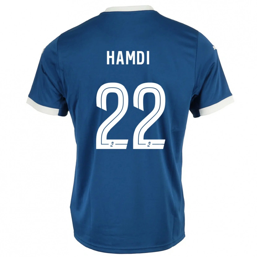 Danxen Dětské Mathis Hamdi #22 Modrá Bílá Domů Hráčské Dresy 2025/26 Dres