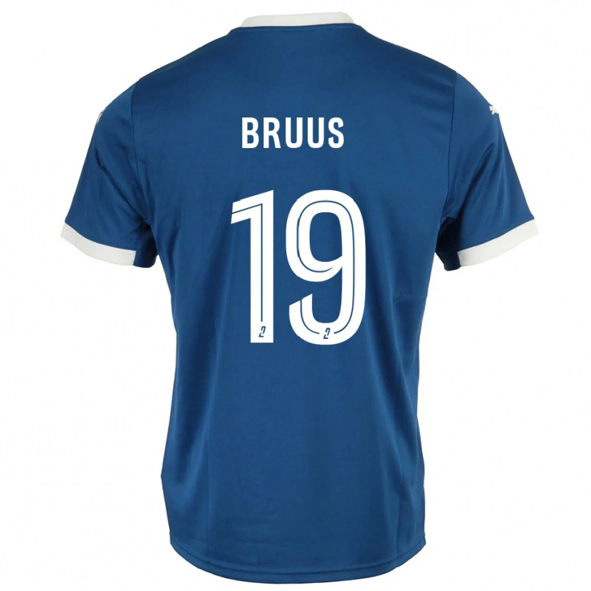 Danxen Dětské Andreas Bruus #19 Modrá Bílá Domů Hráčské Dresy 2025/26 Dres