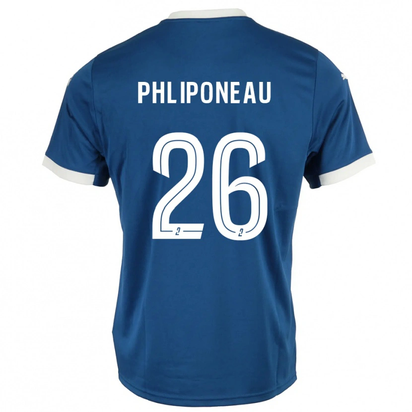Danxen Dětské Alexandre Phliponeau #26 Modrá Bílá Domů Hráčské Dresy 2025/26 Dres