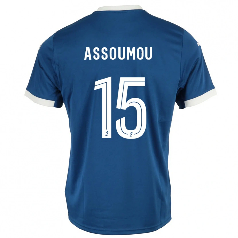 Danxen Dětské Jaurès Assoumou #15 Modrá Bílá Domů Hráčské Dresy 2025/26 Dres