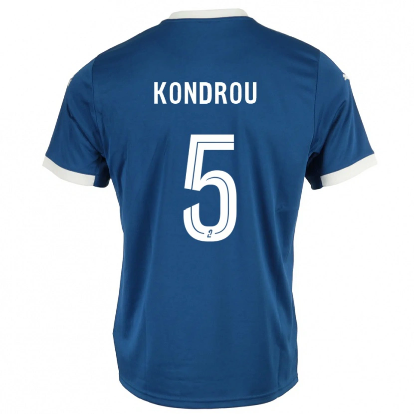 Danxen Dětské David Kondrou #5 Modrá Bílá Domů Hráčské Dresy 2025/26 Dres