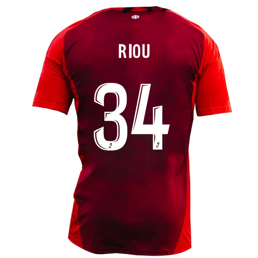 Danxen Dětské Esteban Riou #34 Červená Vínová Domů Hráčské Dresy 2025/26 Dres