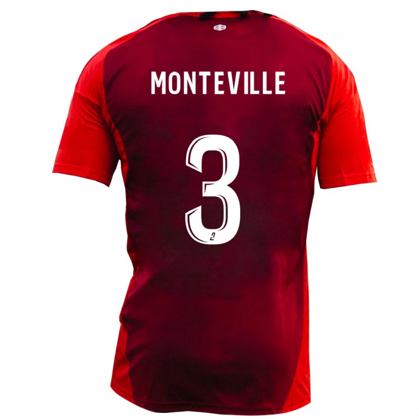 Danxen Dětské Idriss Monteville #3 Červená Vínová Domů Hráčské Dresy 2025/26 Dres