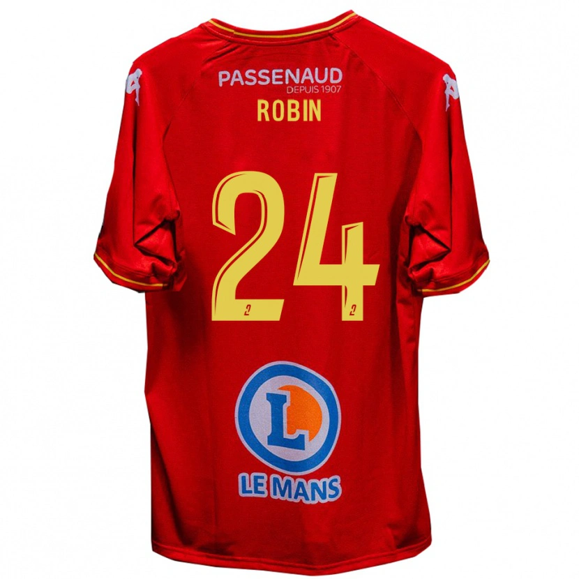 Danxen Dětské Milan Robin #24 Červená Žlutá Domů Hráčské Dresy 2025/26 Dres