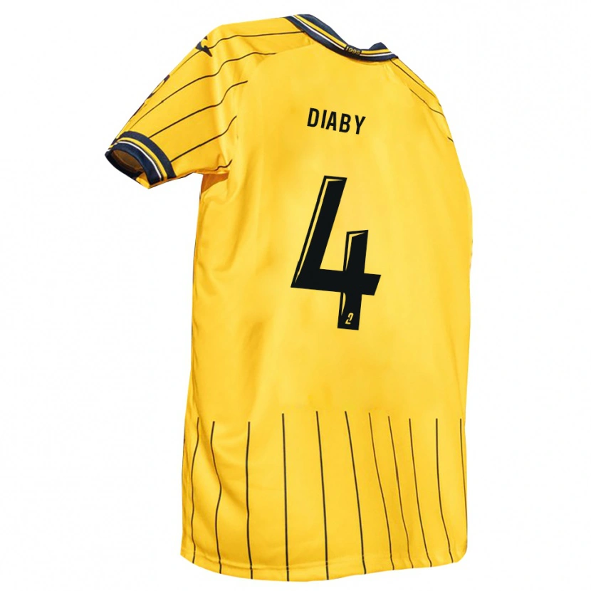 Danxen Dětské Tidjan Diaby #4 Žlutá Tmavě Modrá Domů Hráčské Dresy 2025/26 Dres