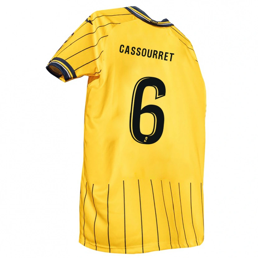 Danxen Dětské Vincent Cassourret #6 Žlutá Tmavě Modrá Domů Hráčské Dresy 2025/26 Dres
