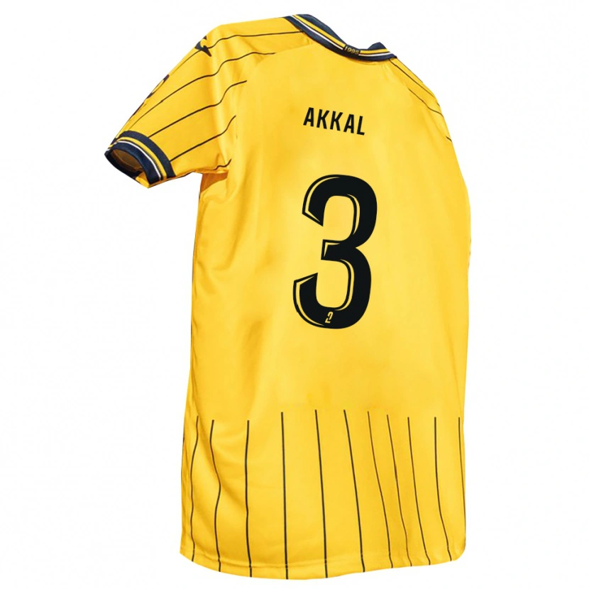 Danxen Dětské Amine Akkal #3 Žlutá Tmavě Modrá Domů Hráčské Dresy 2025/26 Dres
