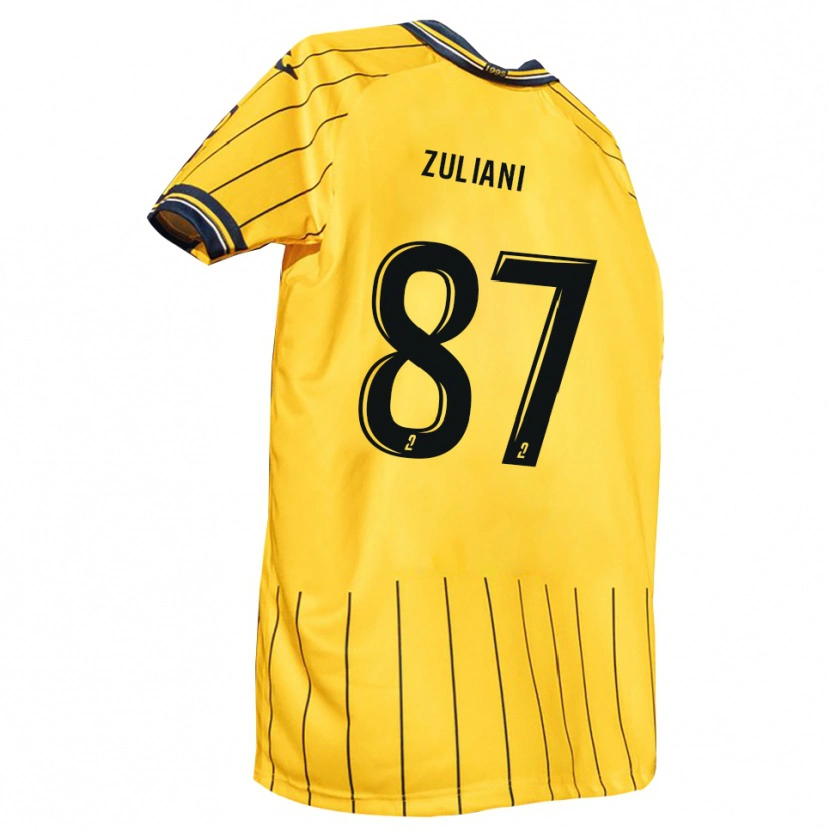 Danxen Dětské Edhy Zuliani #87 Žlutá Tmavě Modrá Domů Hráčské Dresy 2025/26 Dres