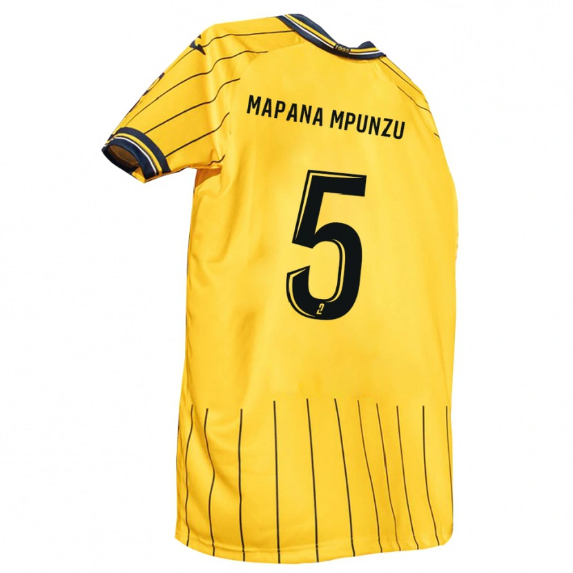 Danxen Dětské Jojo Mapana Mpunzu #5 Žlutá Tmavě Modrá Domů Hráčské Dresy 2025/26 Dres