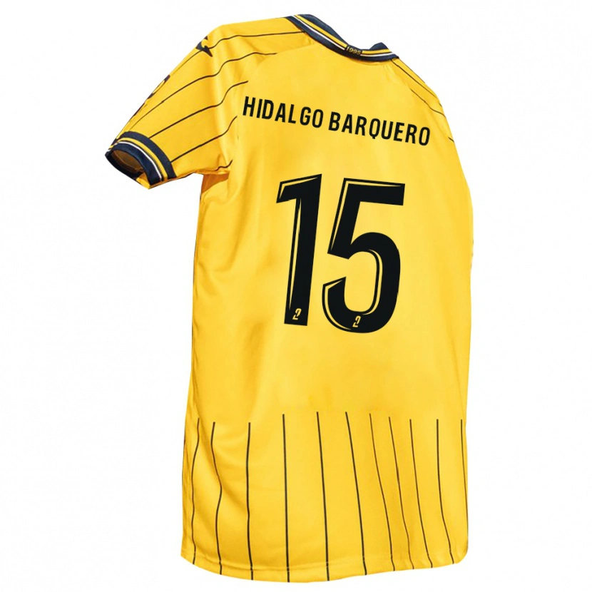 Danxen Dětské Mathis Hidalgo Barquero #15 Žlutá Tmavě Modrá Domů Hráčské Dresy 2025/26 Dres