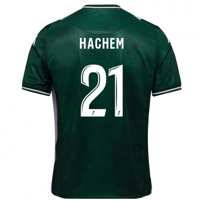 Danxen Dětské Abdelsamad Hachem #21 Zelená Bílá Domů Hráčské Dresy 2025/26 Dres