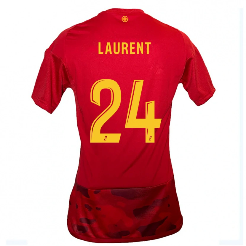 Danxen Dětské Loni Laurent #24 Červená Žlutá Domů Hráčské Dresy 2025/26 Dres