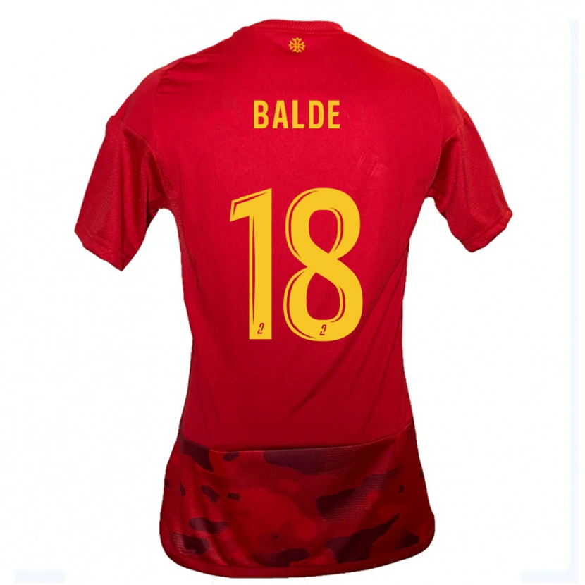 Danxen Dětské Ibrahima Baldé #18 Červená Žlutá Domů Hráčské Dresy 2025/26 Dres