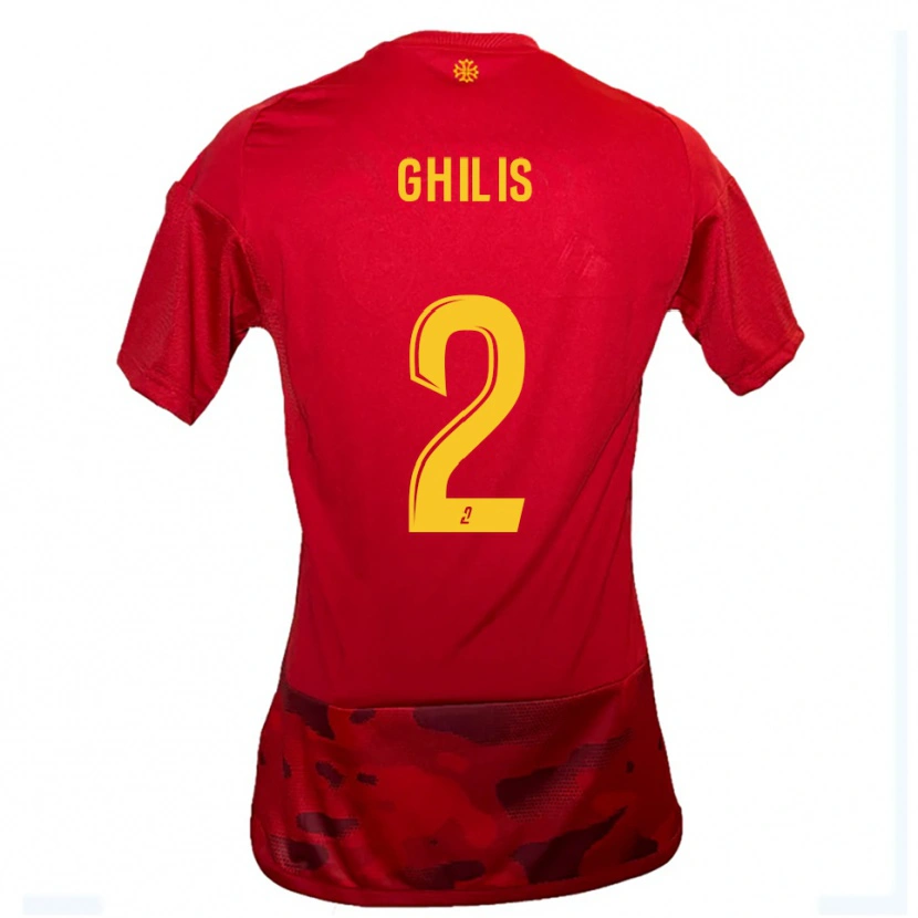 Danxen Dětské Mohamed Ghilis #2 Červená Žlutá Domů Hráčské Dresy 2025/26 Dres