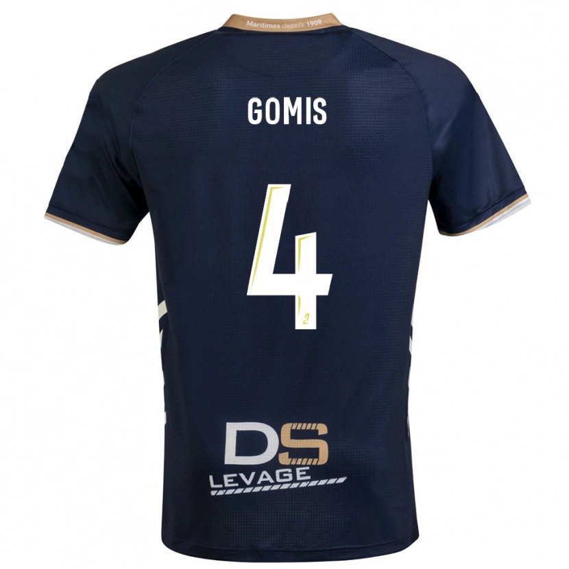 Danxen Dětské Chrome Gomis #4 Tmavě Modrá Zlatá Domů Hráčské Dresy 2025/26 Dres