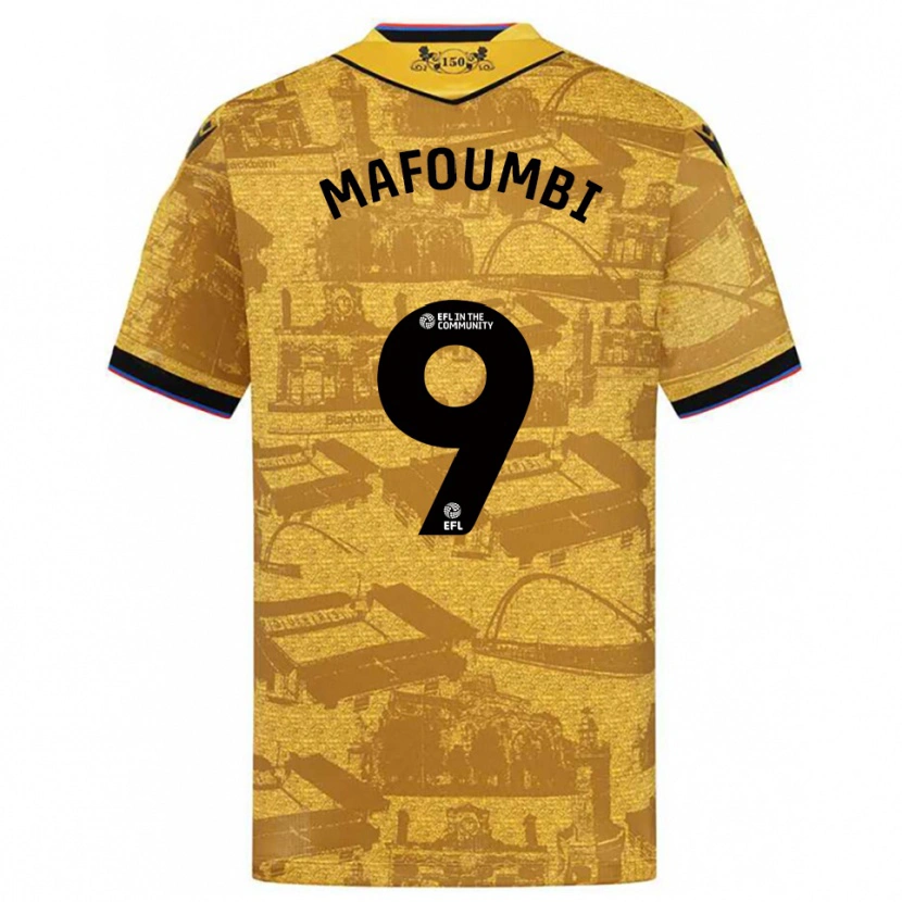 Danxen Dětské Exaucé Mafoumbi #9 Zlatá Černá Daleko Hráčské Dresy 2025/26 Dres