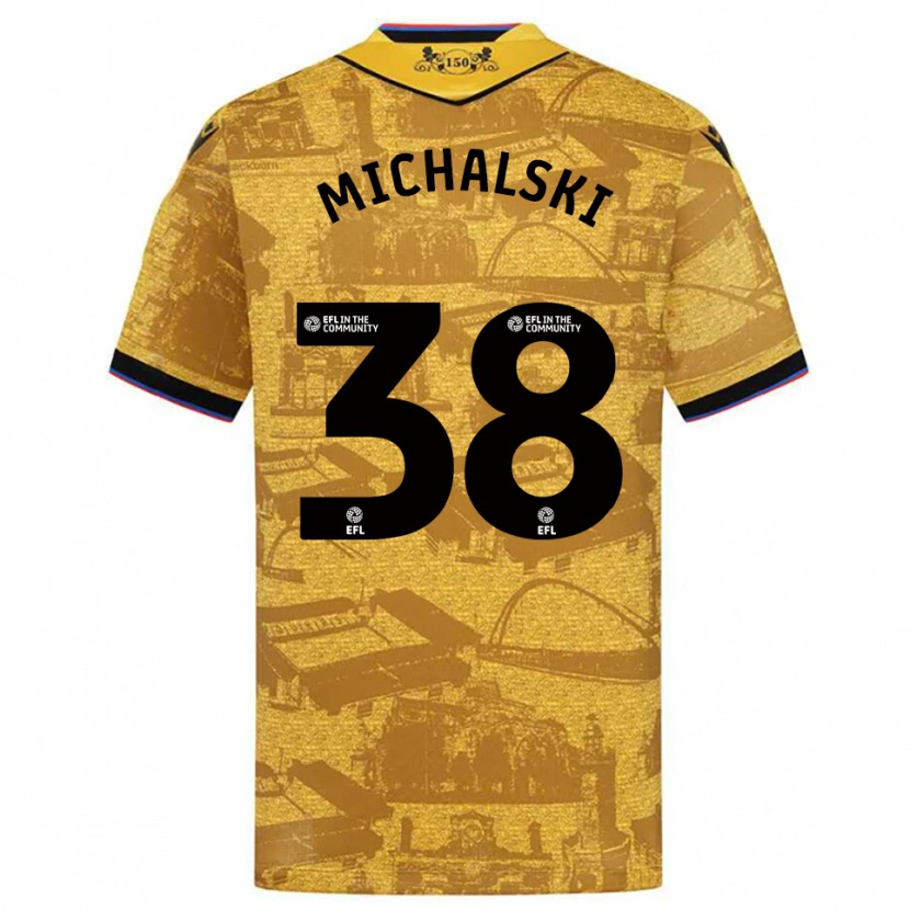 Danxen Dětské Nicholas Michalski #38 Zlatá Černá Daleko Hráčské Dresy 2025/26 Dres