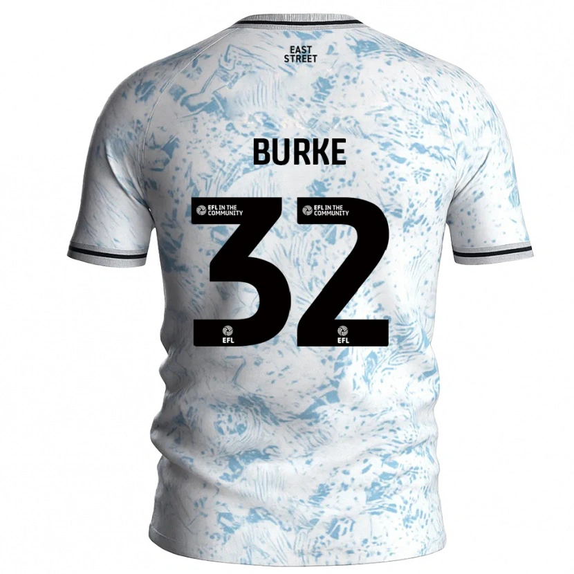 Danxen Dětské Reece Burke #32 Bílá Světle Modrá Daleko Hráčské Dresy 2025/26 Dres